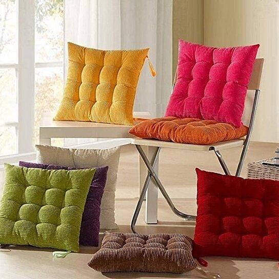 Soft Chair Cushions Seat Pads Garden Dining Kitchen Cover Office Decor Tie On UK
