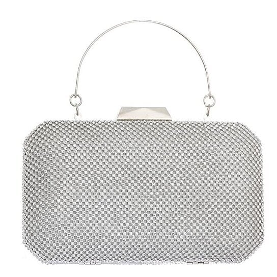 cheap silver diamante clutch bags