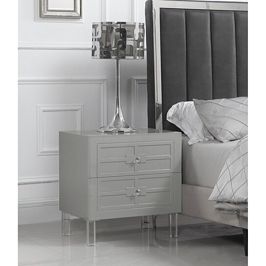 Buy Assisi Nightstand Side Table With 2 Self Closing Drawers