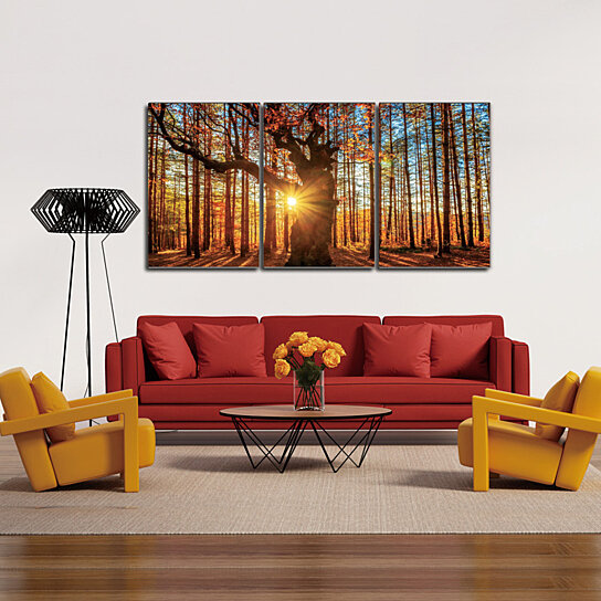 Buy-Botanical-Forest-3-piece-Wrapped-Canvas-Wall-Art-Print-...