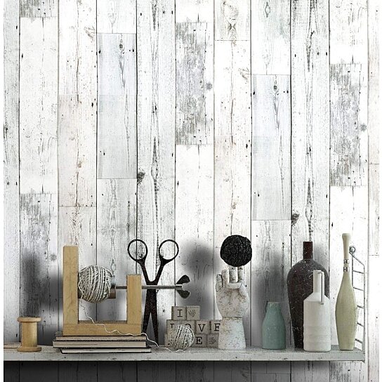 Buy Peel and Stick Wood Plank Wallpaper Self-Adhesive Shiplap Light