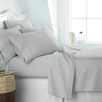 RDM Koncept Chateau De Robernier Collection T310 Sheet Set Solid Combed Cotton Sateen King Warm Taupe 