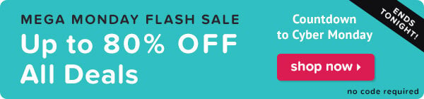 Mega Monday Flash Sale. Take up to 80% off all deals.