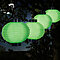 Solar Outdoor Lantern - Hanging Nylon Rechargeable LED Chinese Lighting for Garden Set of 4 Green
