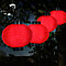 Solar Outdoor Lantern - Hanging Nylon Rechargeable LED Chinese Lighting for Garden Set of 4 Red