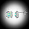 Solid Sterling Silver & White Opal Crystal Halo Stud Earrings