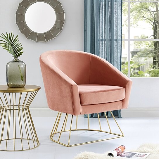 velvet and metal chair