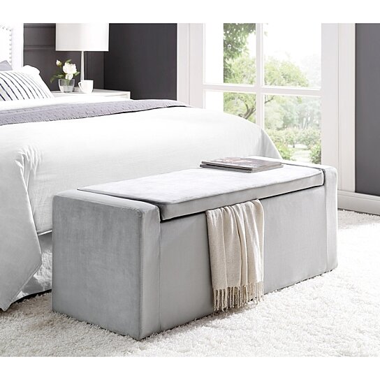 Buy Carson Velvet Storage Bench Shoe Storage