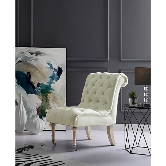 upholstered armless accent chair