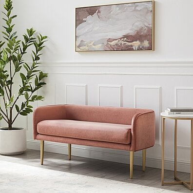Meredith Bench - Upholstered Metal Legs