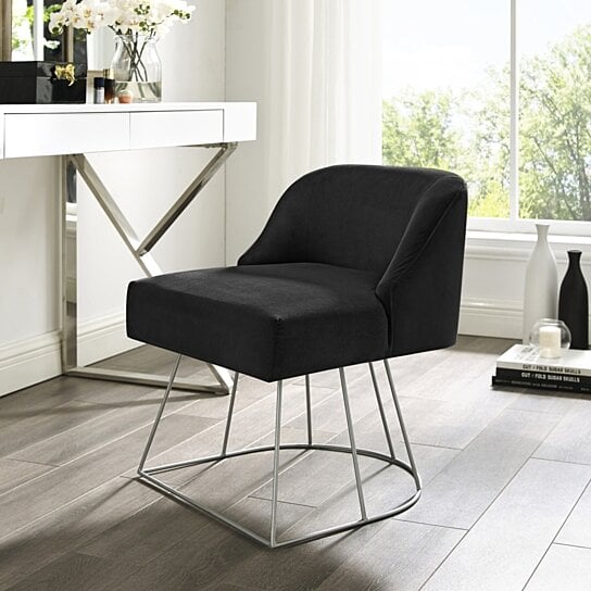 Buy Omanta Vanity Stool Upholstered Metal Base Armless By Inspired Home On Dot Bo