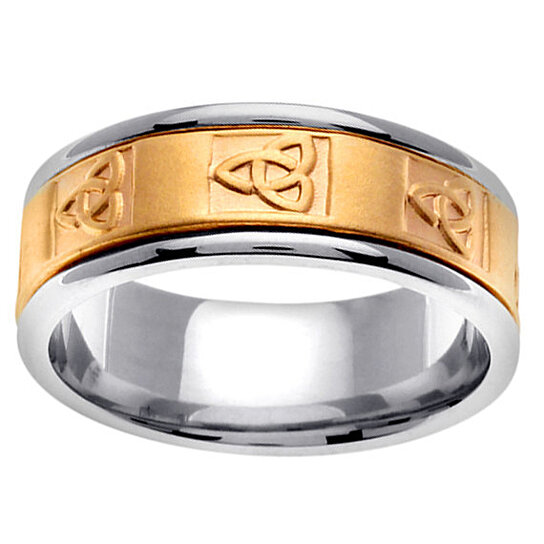  Buy  Titanium 14K Gold Celtic  Wedding  Ring  Band  Trinity 