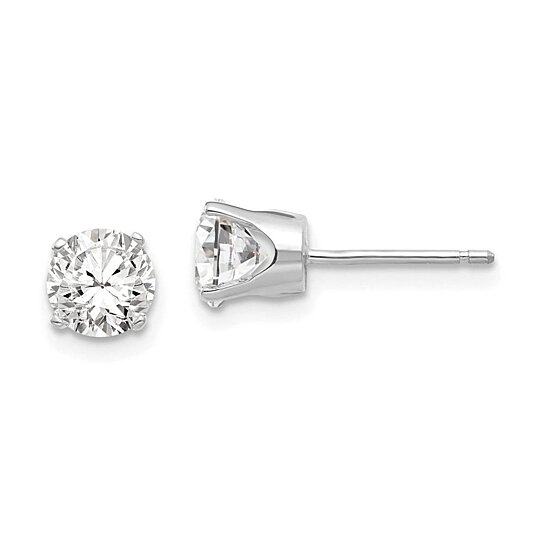 cubic zirconia studs white gold