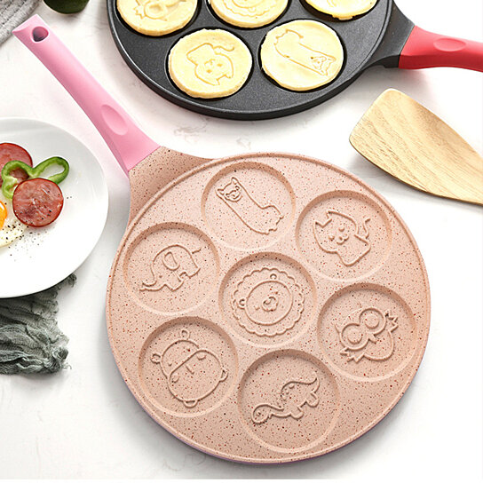 Buy Pan-cake Pan Seven-hole Oil-proof Animal Face Print Non-stick Kid  Breakfast Griddle for Home by Jiaqikj on Dot & Bo