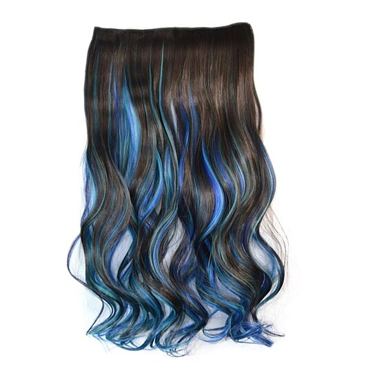 Buy 5 Cards Wig Piece Hair Extension Highlights dark brown sky blue  sapphire blue bleach and dye by QingdaoMegasaveInternationalCO on OpenSky