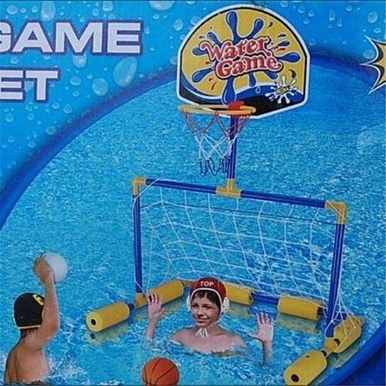 Swimming Pool Football Basketball Toys Outdoor 2 in 1 Kids Set Water Game 