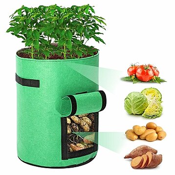 2-Pack 10 Gallon Potato Grow Bags with Flap Handles Garden Planting Bags  Planter