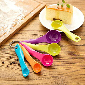 Set Of 5, Kitchen Baking Tools, Plastic Measuring Spoon