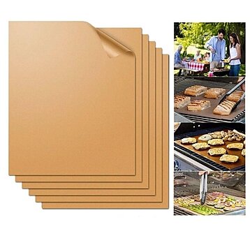 Buy BBQ Grill Mat Non-stick Barbecue Baking Liners Reusable Cooking Sheets  PTFE Bakeware Sheet Easy Clean by Just Green Tech on Dot & Bo