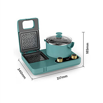 Buy Breakfast Maker 700W 1.3L 3 in 1 Breakfast Machine Multi-Function Sandwich  Maker by Just Green Tech on Dot & Bo