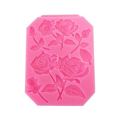 OBTANIM 2 Pcs Silicone Square Rose Flower Fondant Molds Handmade