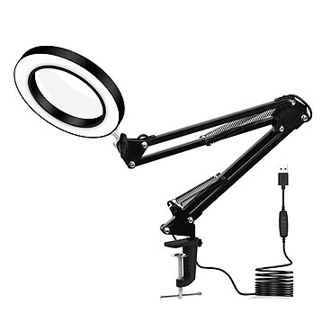 5X Dimmable Magnifying Lamp,Large Hands Free Magnifying Glass with Light
