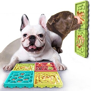 Pet Bowls and Silicone Feeding Mat Set