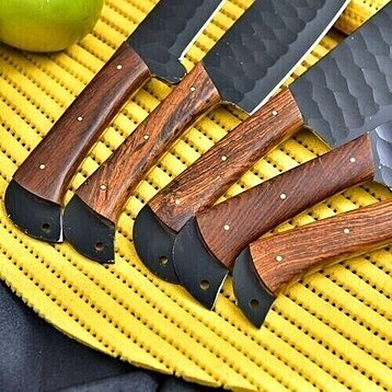 FULL TANG CUSTOM HANDMADE CARBON STEEL CHEF KNIFE SET KITCHEN