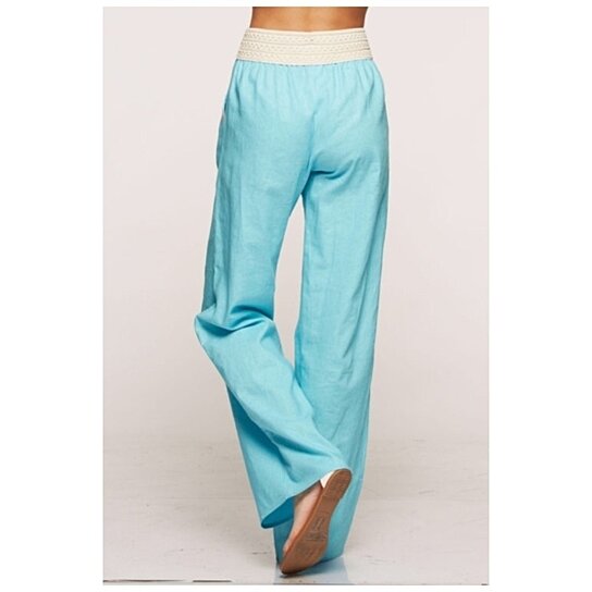Buy Linen Pants (aqua/taupe) by Lace and Grace Boutique on OpenSky
