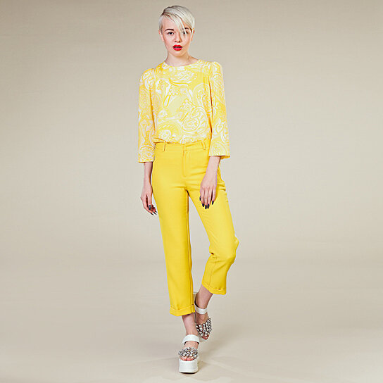 yellow trousers womens