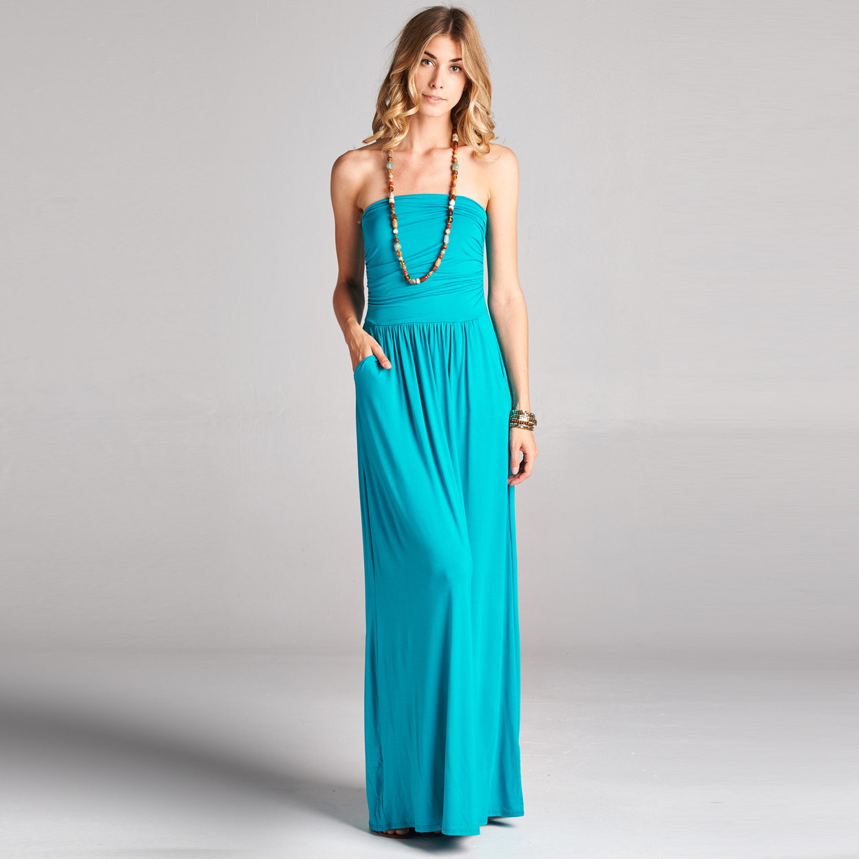 Buy Atlantis Strapless Maxi Dress with Pockets in 6 Colors by Love Kuza ...