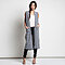 Two Tone Long Vest With Pockets
