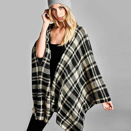 Get Your Plaid On Poncho *One Size*