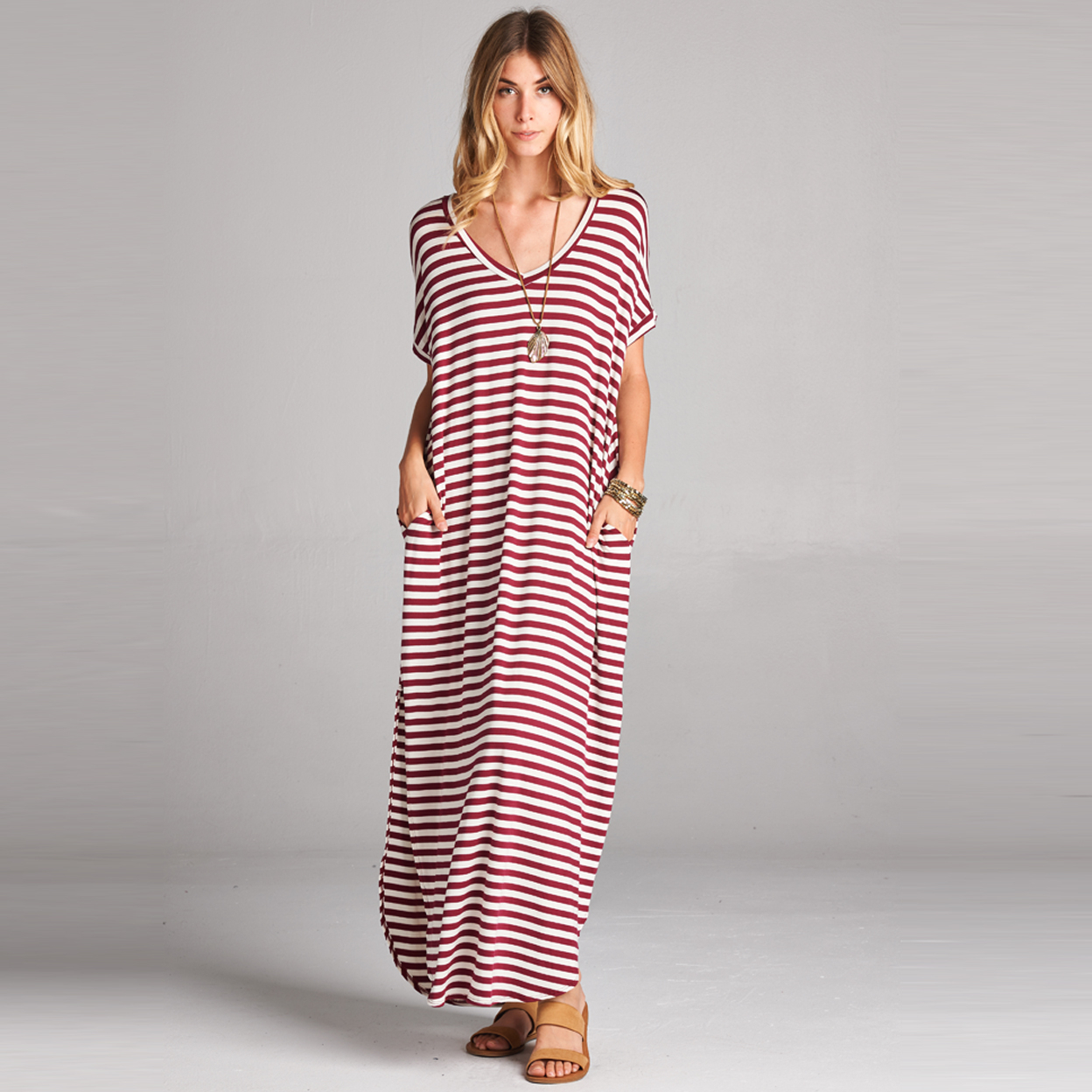 Buy Classic Stripe Maxi Dress in 8 Colors by Love Kuza Apparel on OpenSky