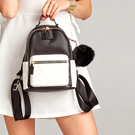 white leather mini backpack