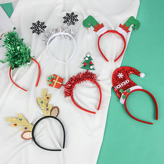 Buy 1 Set Glittered Headband Tear-Resistant Fabric Elk Antlers Christmas  Hair Hoop Party Supplies by luoand on Dot & Bo