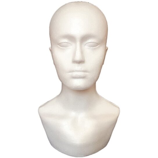 Male Styrofoam Mannequin Manikin Head Model Foam Wig Hair Glasses Display TEESXI 