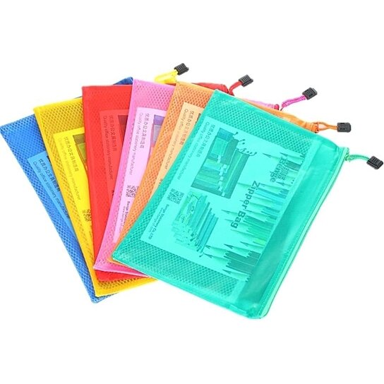 A5 Plastic Zip File Bags Storage Document Folder Protective Wallet Pocket 