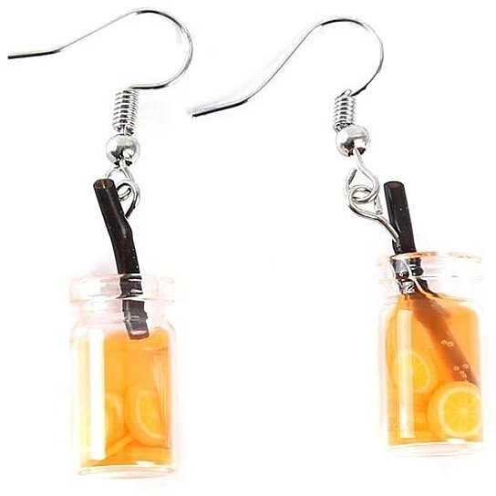 orange juice earrings