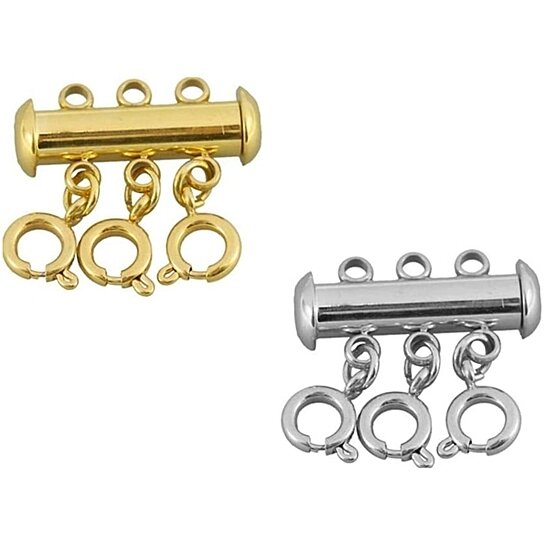 Necklace Spacer Clasp Tube Lock Connectors Jewelry Clasps Slide Clasp Lock