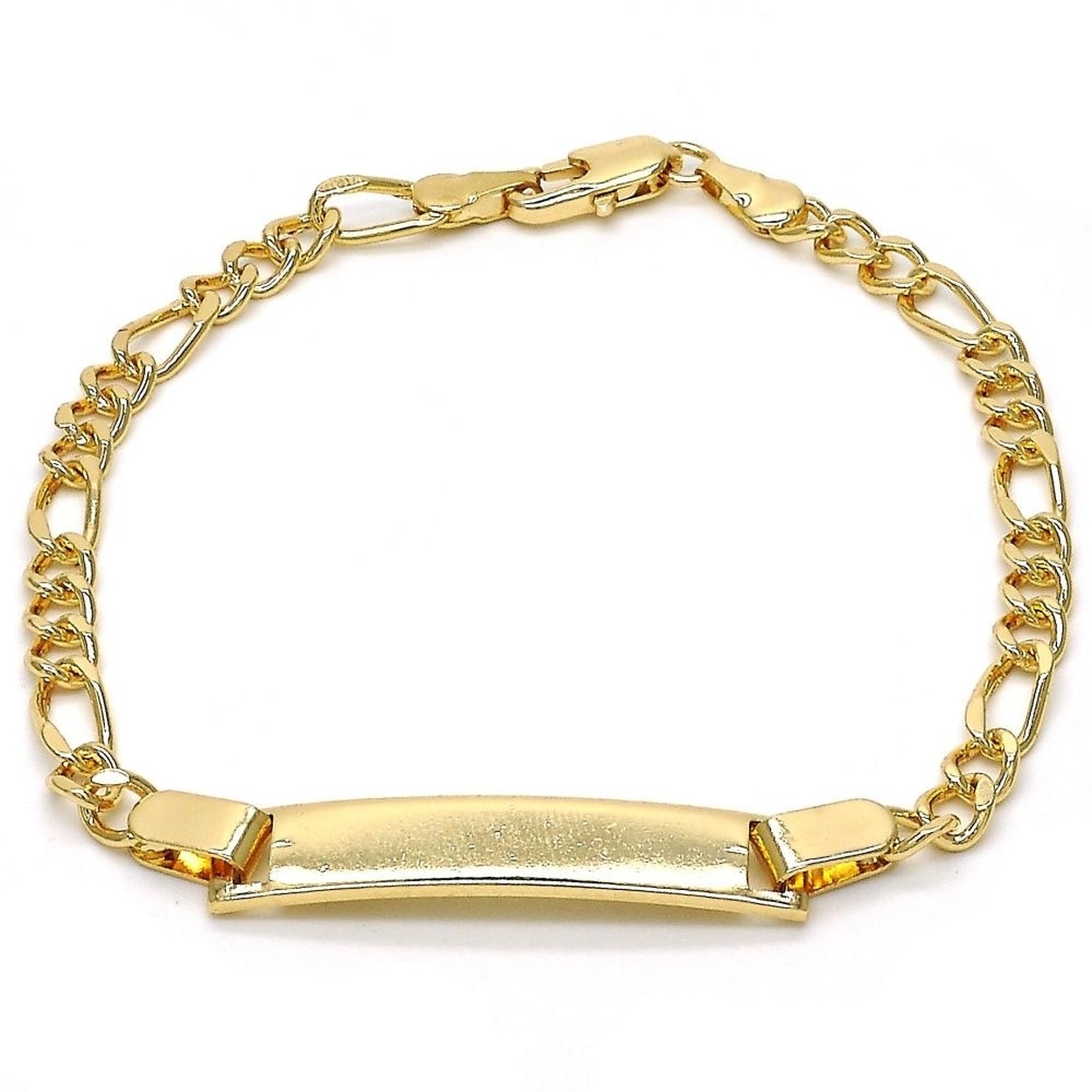 14K Gold Solid Figaro Id Bracelet 8'' | eBay