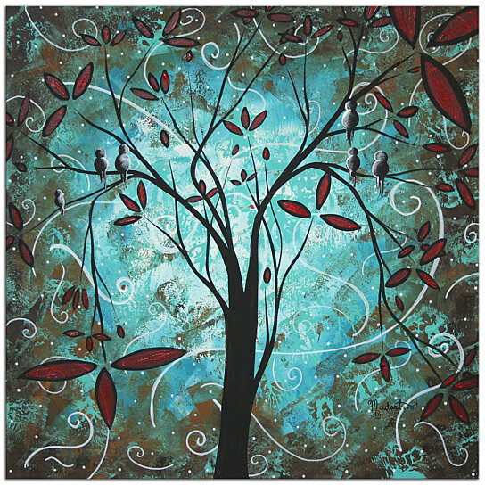Buy Turquoise Tree Art Romantic Evening Whimsical Trees Modern Wall Decor Giclee On Metal Contemporary Landscape Abstract Artwork Dun By Modern Crowd On Dot Bo