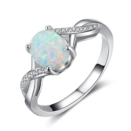 Buy Oval White Fire Opal Ring Sterling Silver by Morakot on 11 Main