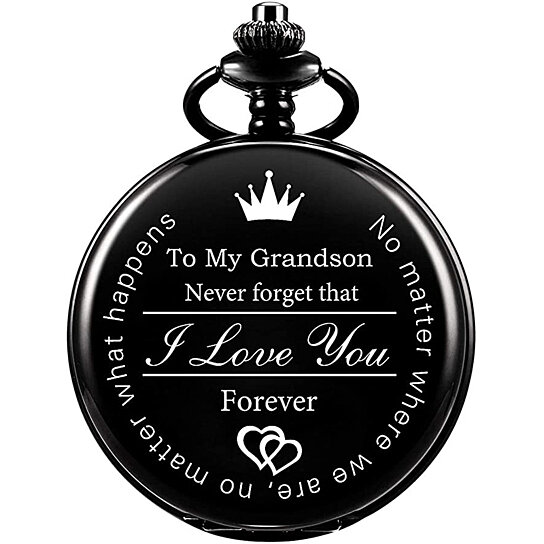 Buy TO MY GRANDSON NEVER FORGET THAT I LOVE YOU POCKET WATCH by Morakot ...