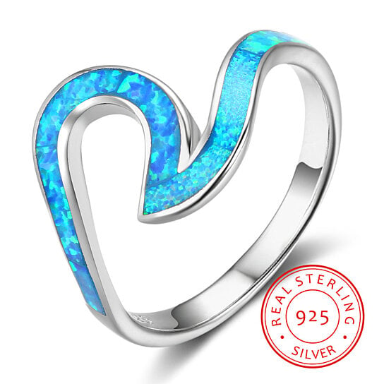 blue fire opal ring