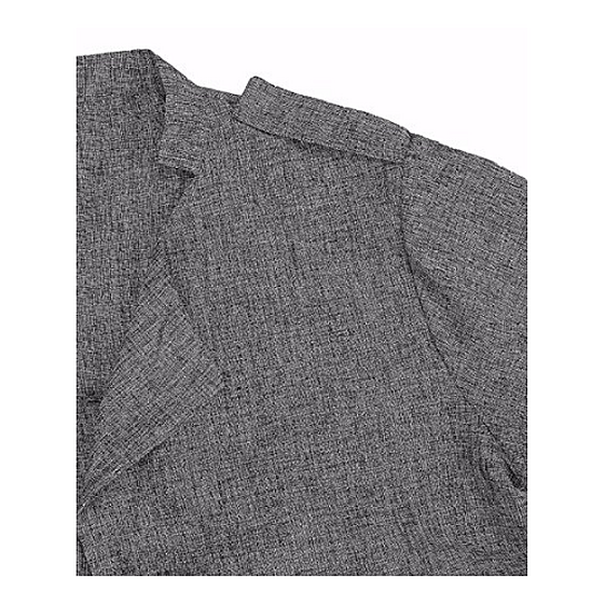 Buy Gray Notched Lapel Collar Roll Up Sleeves Long Coat - Medium to 5XL ...