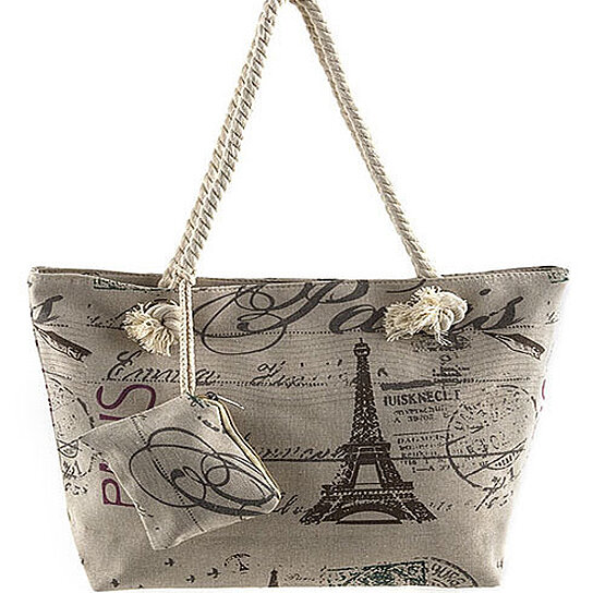 Buy Paris Theme Burlap Canvas On-the-Go Tote Bag + Coin Purse by MyFashionVille on OpenSky