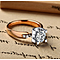 SPECIAL - Two Tone Solitaire Ring Rosegold Platinum Plated