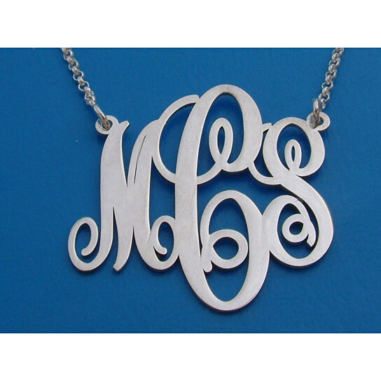 Buy Monogram Necklace Order Any Three Letters Name Necklace Free Chain Pendant Hand Made Personalized Jewelry Sterling Silver Any 3 Initals By My Monogram Necklace On Opensky