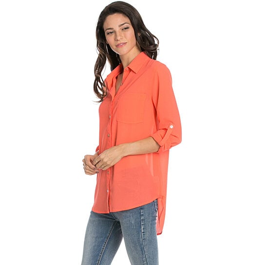 neon chiffon blouse